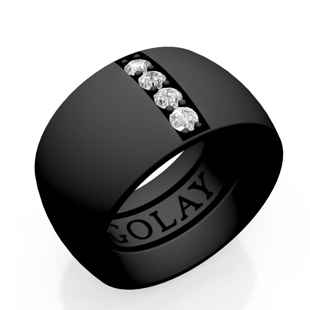 Golay black titanium band ring, size 15, with internal spring for reduction GAN028DINE-15