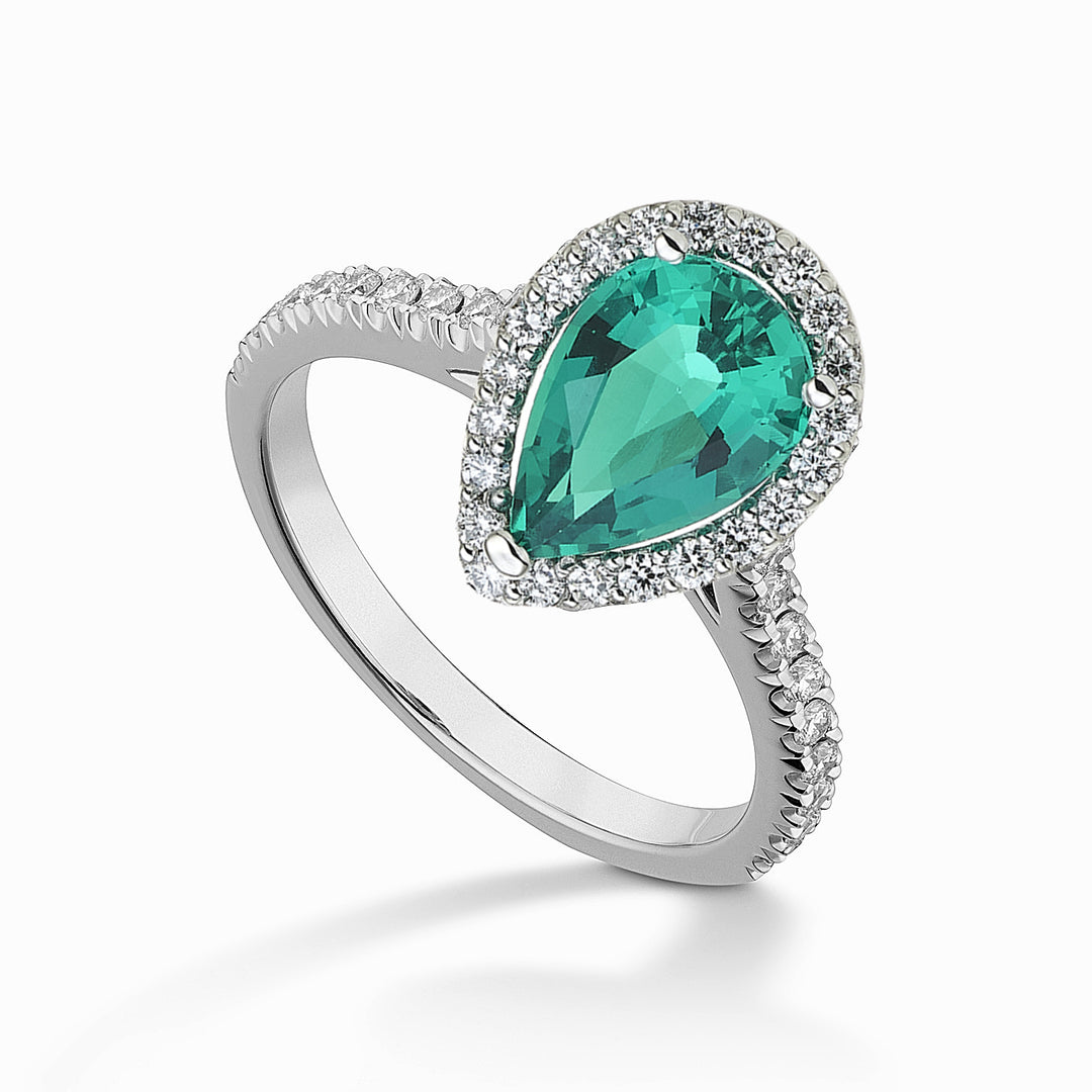 X-Diamond, ein 18-Karat-Labor-G.D. Labor-Smaragd-Tropfen 10x7 ct.1,70 Durchmesser ct.0,32 LXDACL100SMGODIO4