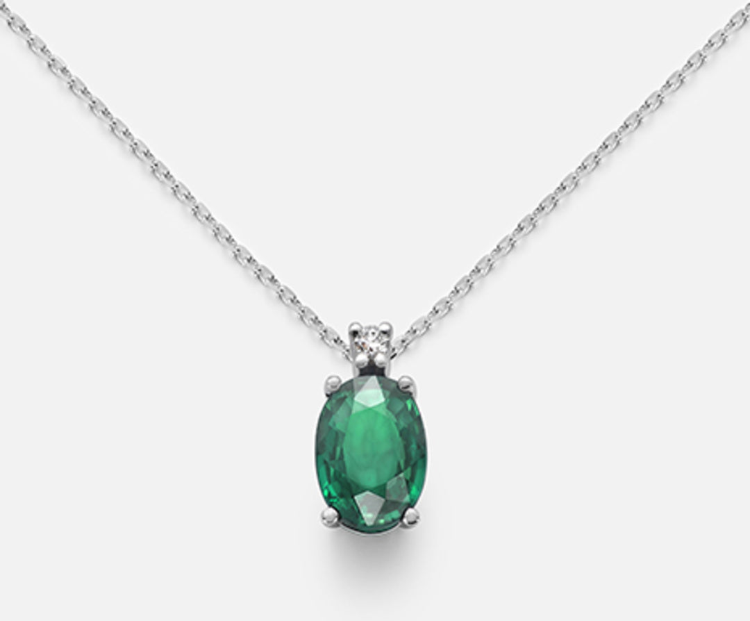 Nihama cl 9k ovaler Smaragd 7x5 ct.0,60 Durchm. ct.0,015 ND5035R4BE