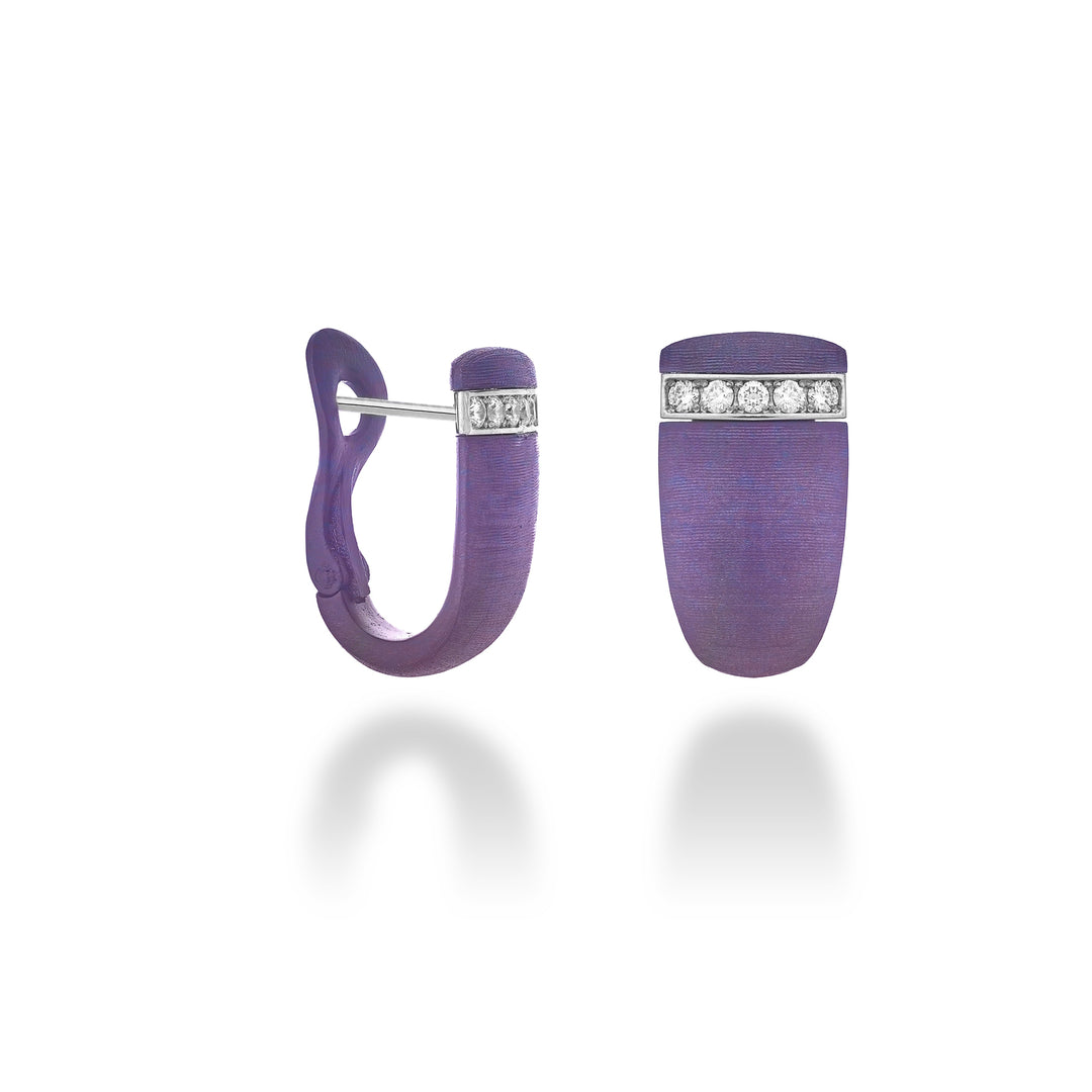 Golay clipoorbellen in paars titanium en 18k witgoud. lunette bezet met diamanten GOR035O4DIVITX