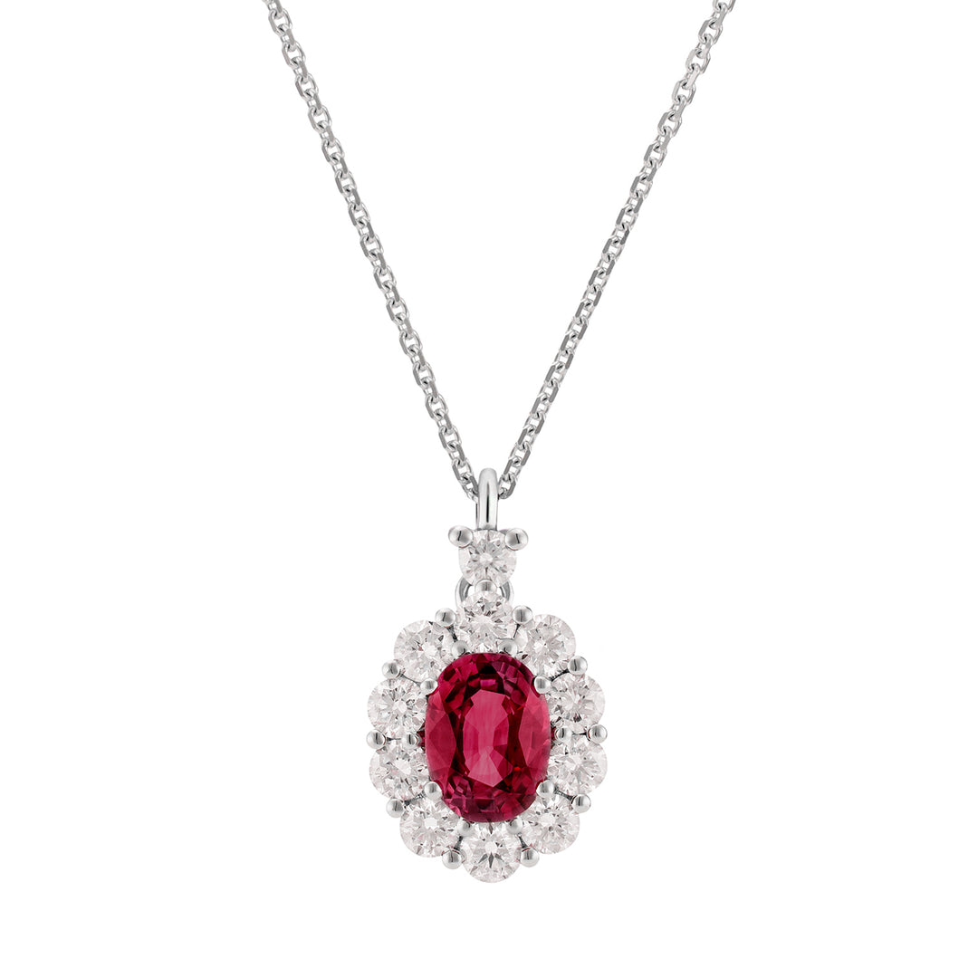 Golay 6x5 oval ruby necklace and diamond outline PCL043DIRU1-23233110016