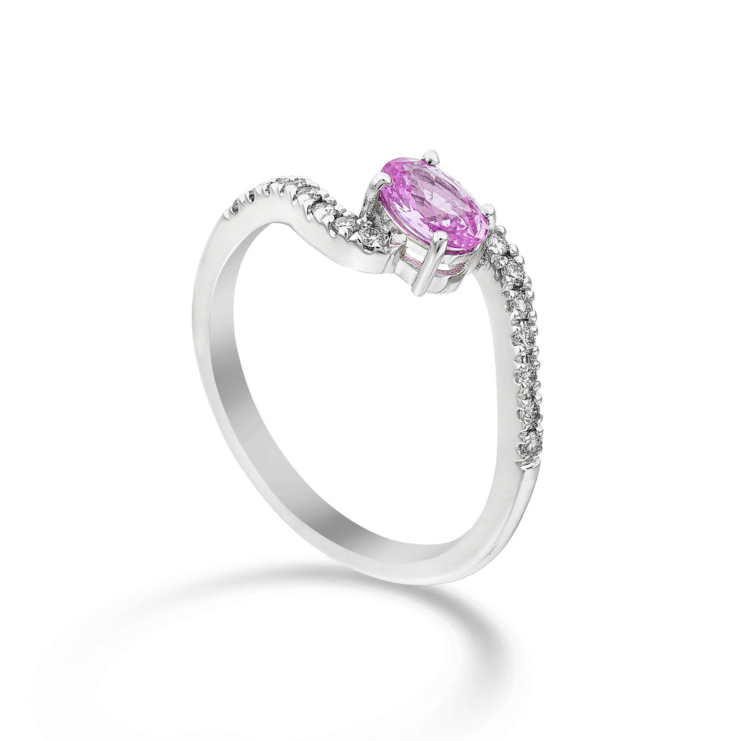 Golay oval z.pink ring 5x4 with recessed "s" shank ACLG434DIZP54-24086110104