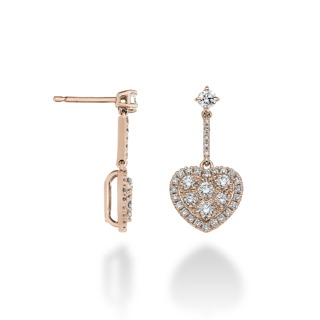 Golay heart and bar multi-stone earrings. rose gold OMPC003DIR-23082110003