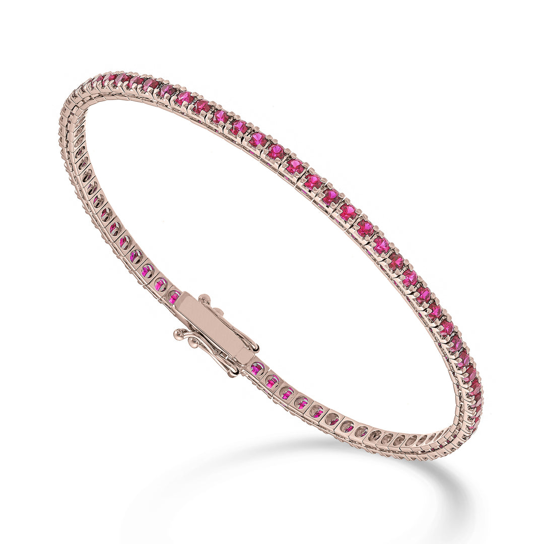 Nihama br tennis 18k rubies ct. 2.30 cm.17.5 rose gold - 80 settings NBTQ220RBRO3
