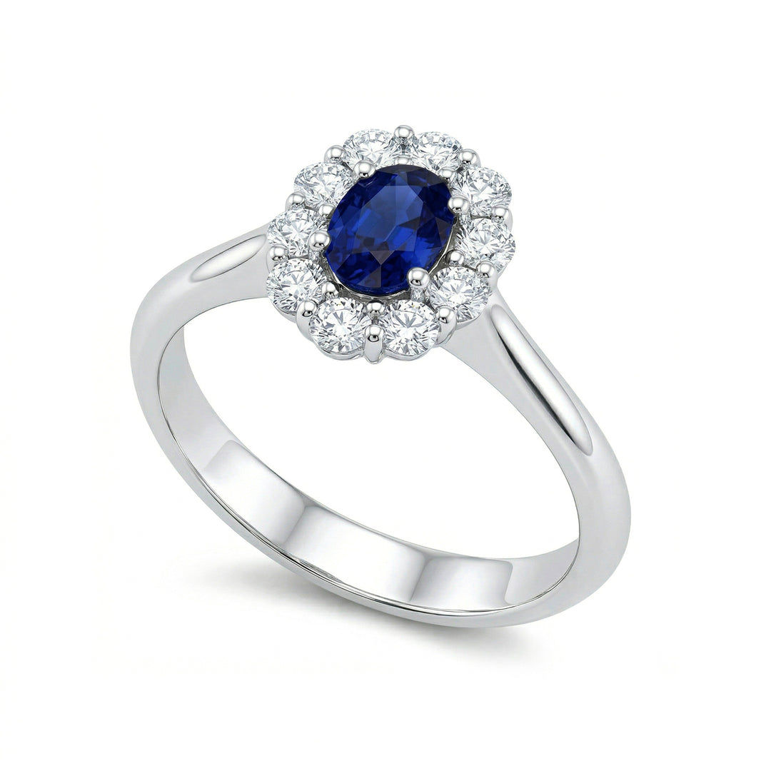 Golay ovale saffierring 5x4 en diamanten ACL041DIZB-25143110272