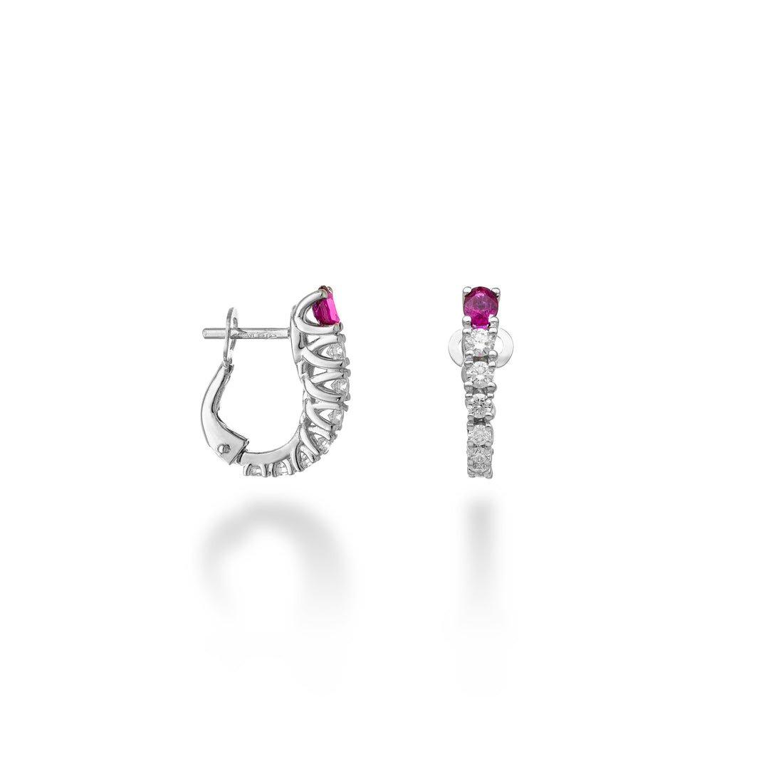 Golay oval ruby scalar earrings 5x4 round diamonds OCLS490DRU54-24270110106