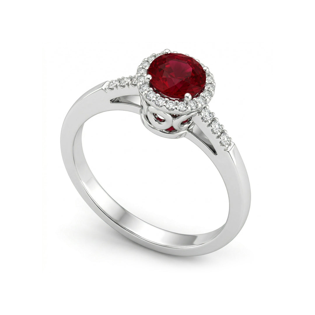 Golay diamond ring with round ruby ARB100RU-23333110008