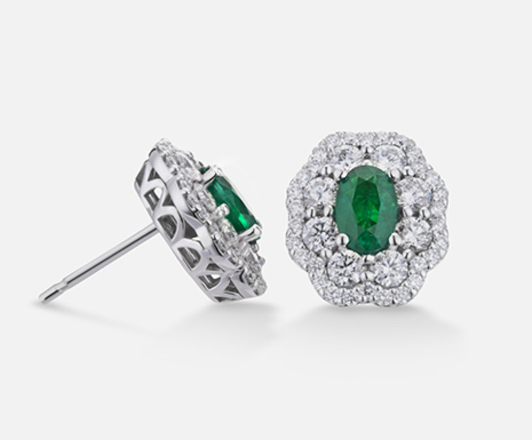 Mikiko oder 18k Smaragd n. oval 6x4 ct.0,84 dia ct.1,26 MO5036O4SMN084