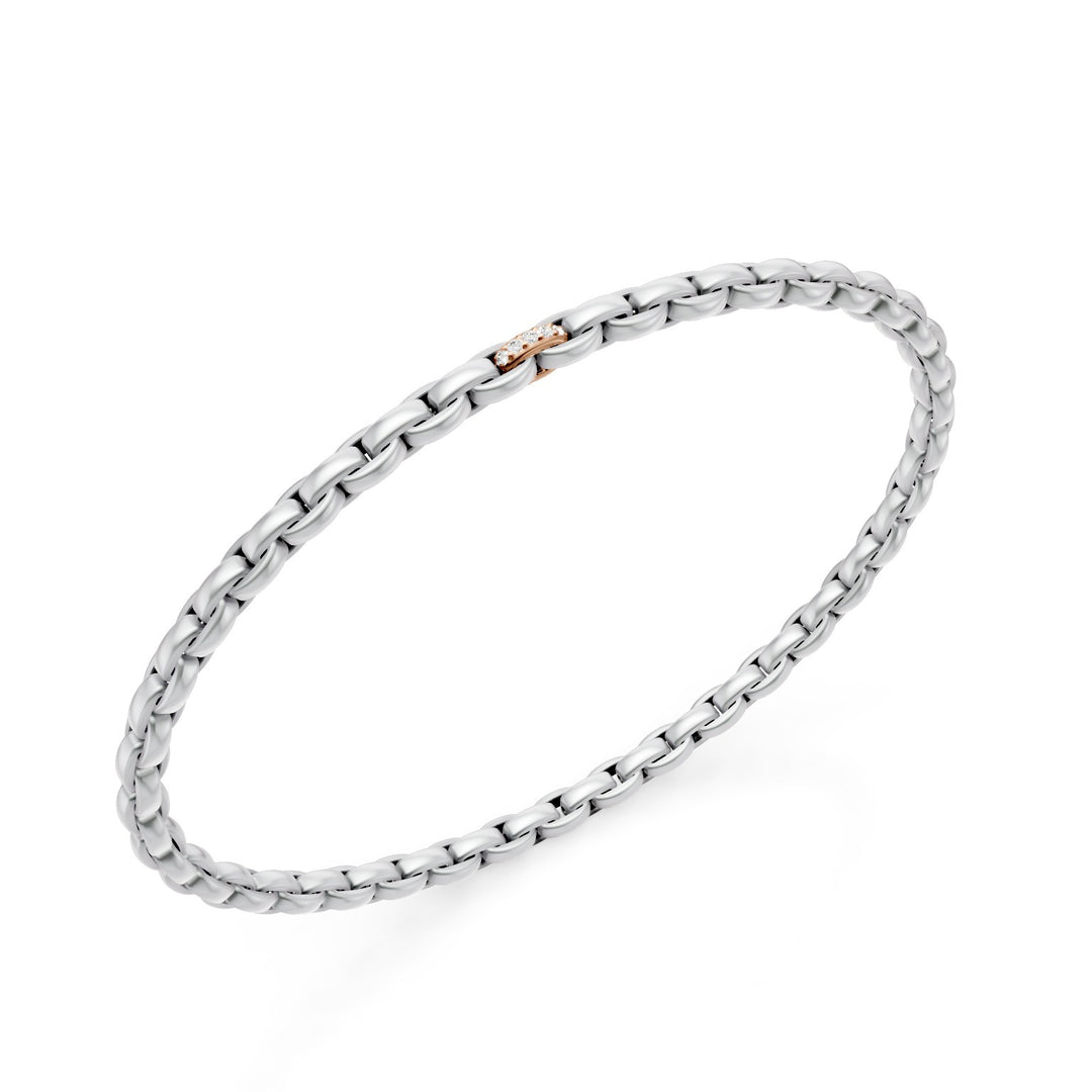 Golay platina armband, met roségouden element bezet met witte diamanten, ovale schakel, 17 cm GBR034E1PTO3DIL-170