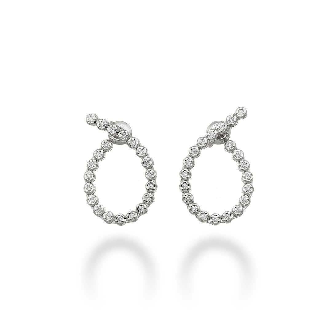 Golay drop earrings round bezel 1 row OMPF010DI042-23242110034