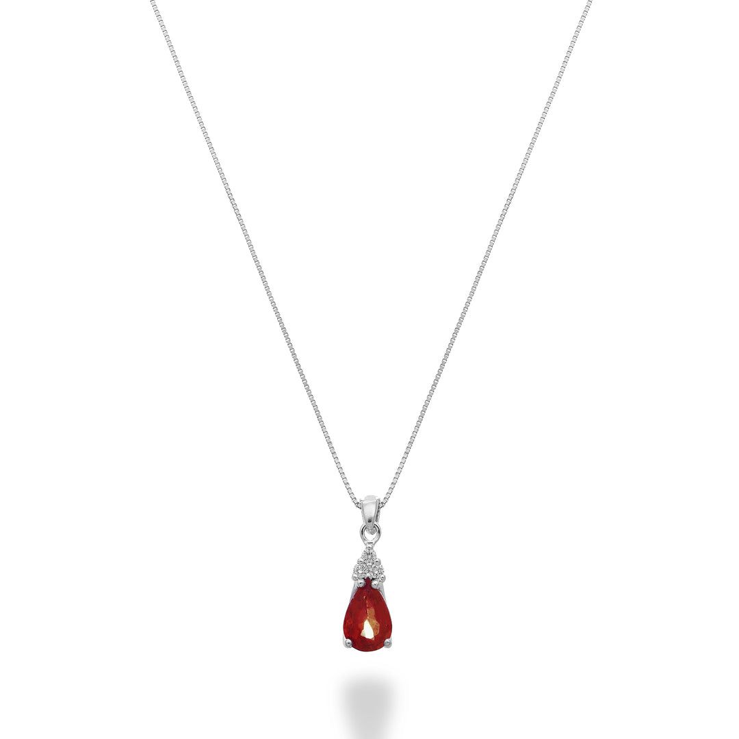 Mikiko cl 9k ruby ​​n. 6x4 drop with three diamonds MD5192R4RBN042