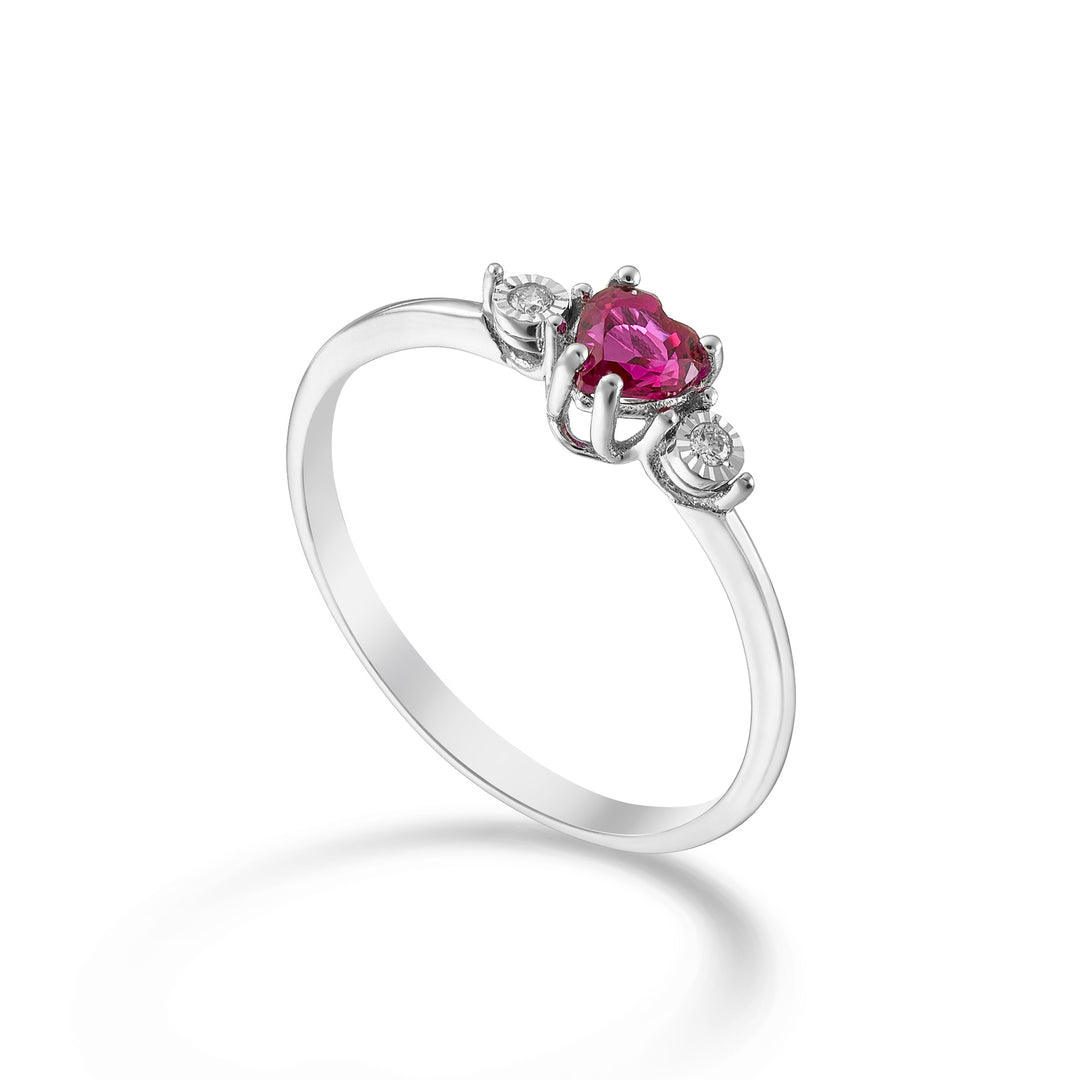 Mikiko an 9k ruby heart 4x4 and diamonds MA5202R4RBR