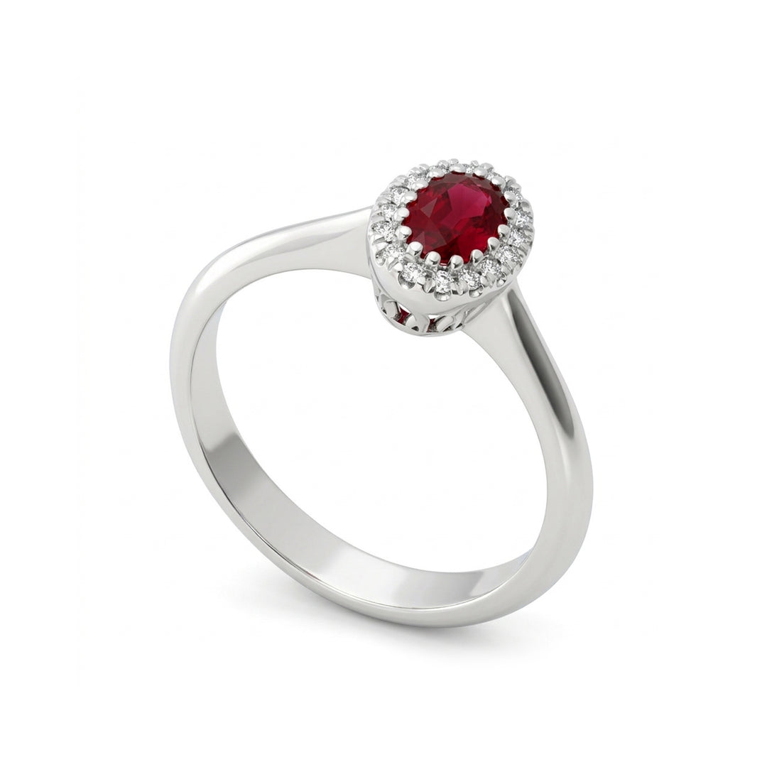 Golay robijnrode ring met omtrek ACL007WDIRU-16015110007