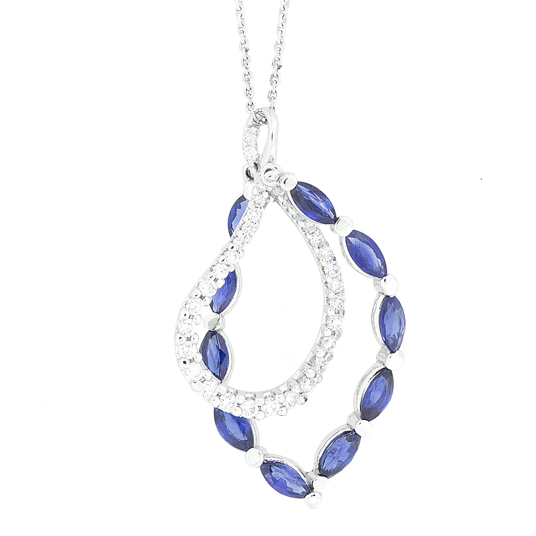 Golay gevlochten choker met saffieren PF0200LZB-15189110049