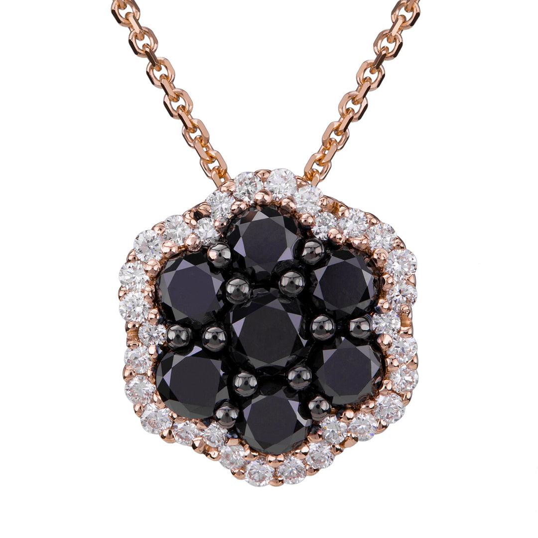 Golay bloemenketting met zwarte diamanten en contour d. wit PPV007DIBK-18075110033