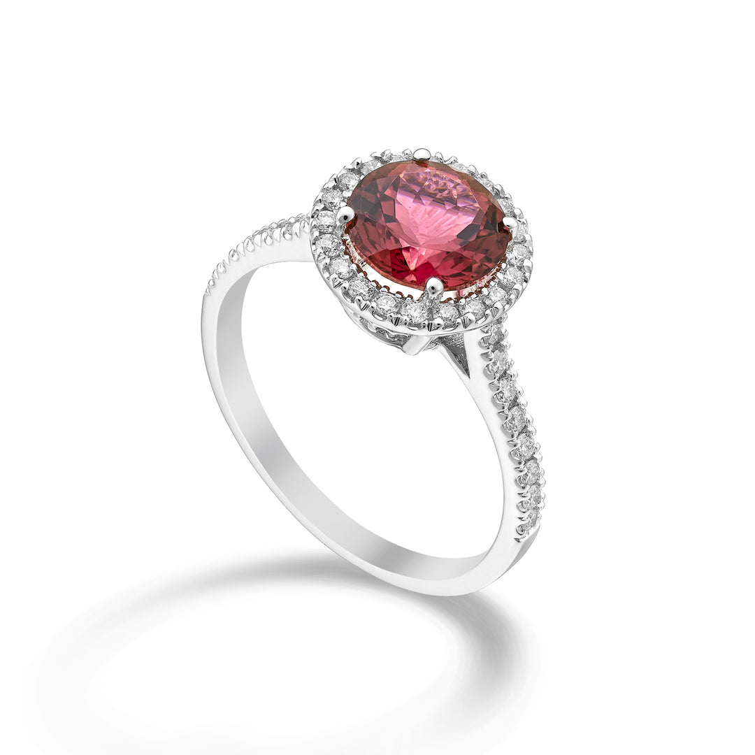 Golay round tourmaline ring 8x8 with contour and shank ACT008DTO88-24180110012
