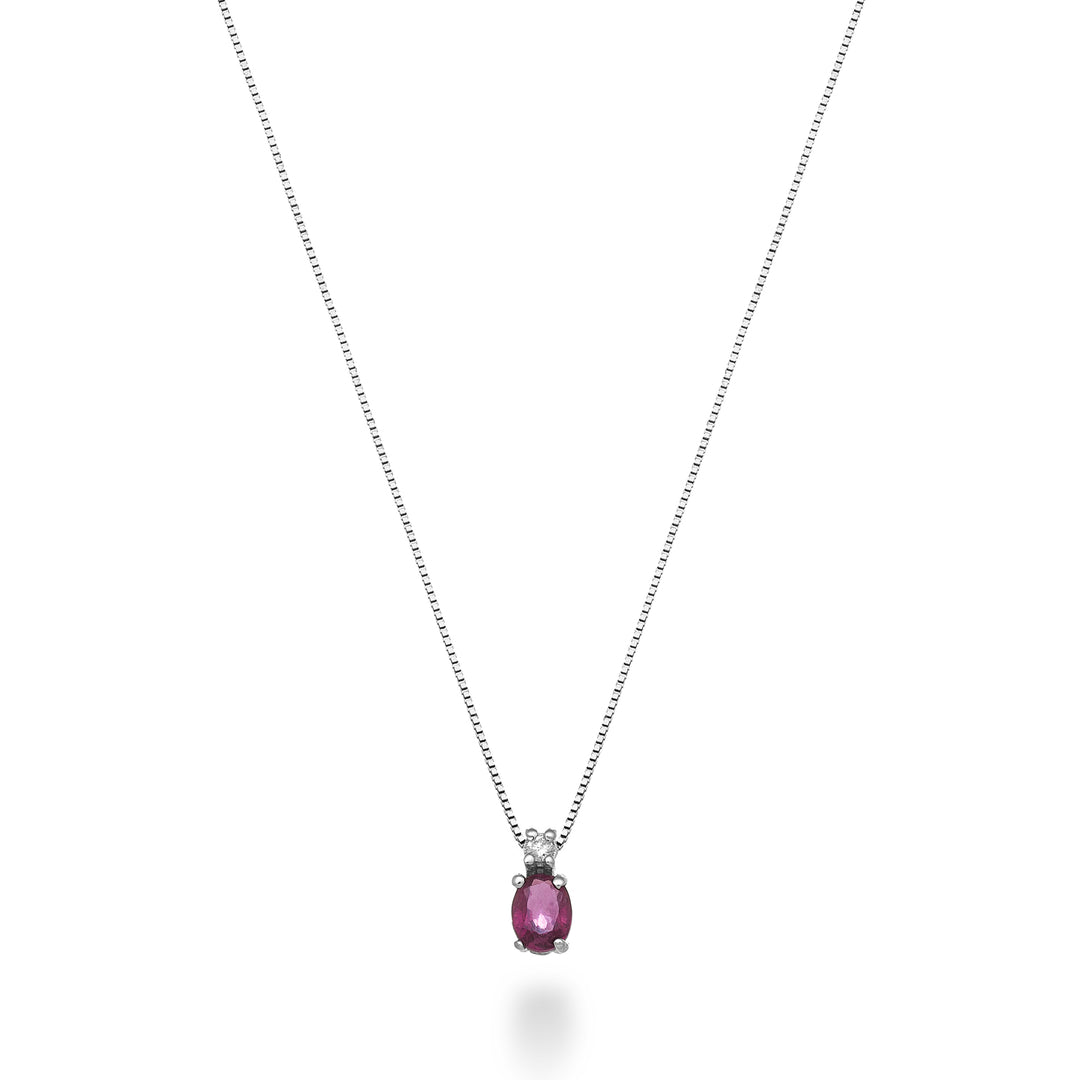 Mikiko cl 9k oval ruby ​​5x4 ct.0,40 diam. ct.0,01 MD5181R4RBC