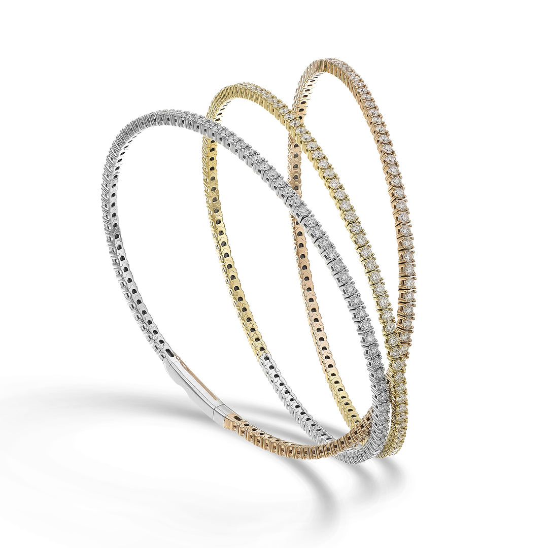 Golay br 18k tennisflex 3 windingen diam. 4,66 ct geel/roze/witgoud 16,5 cm GBFLEX004DIO7