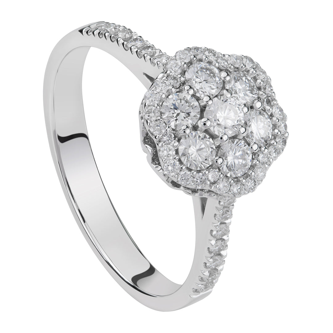 Golay Multistone-Blumenring Diam White Pave&
