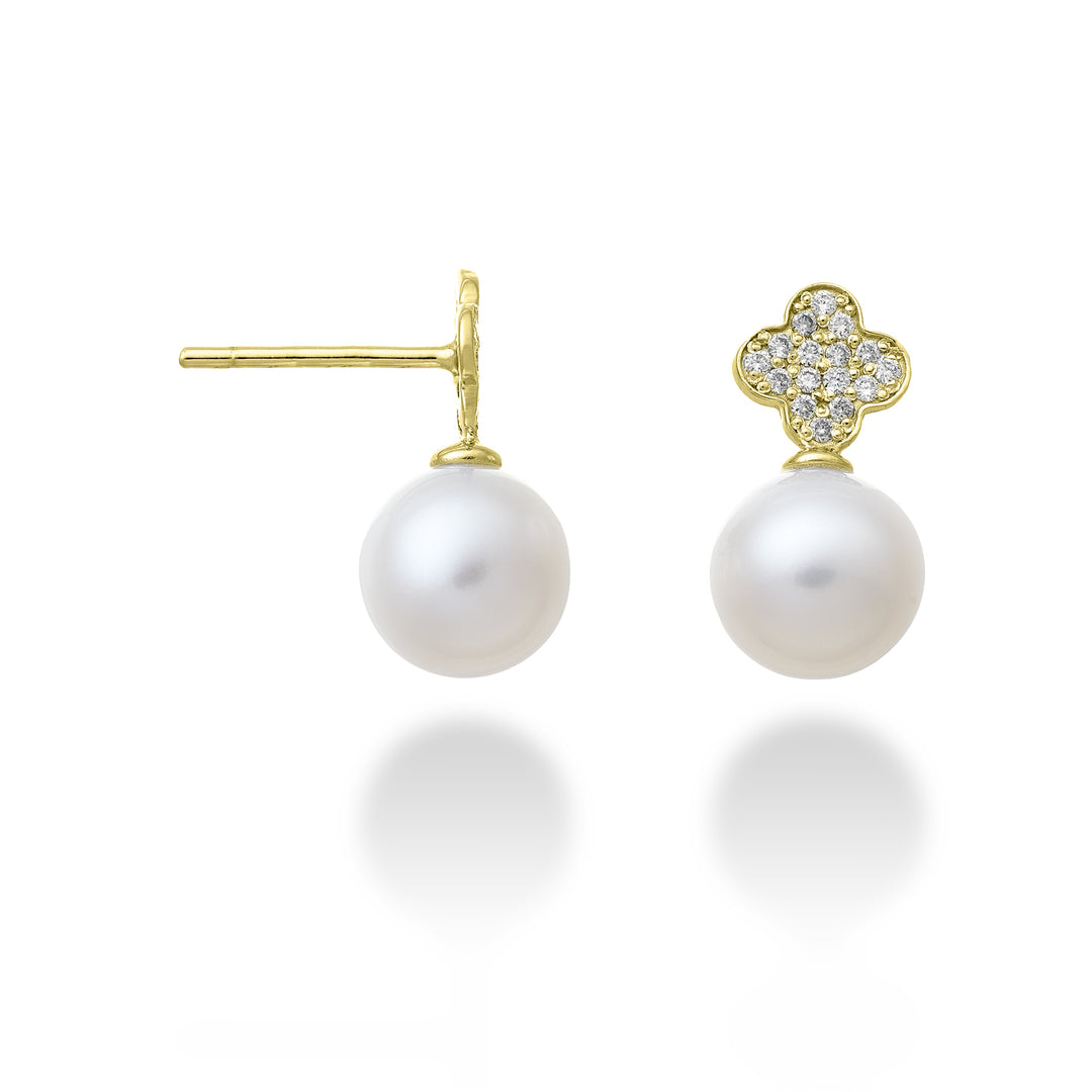 Nihama oder 18 Karat vierblättriges Kleeblatt vw 8/8,5 ct.0,12 Gelbgold NO1591O1FABI080