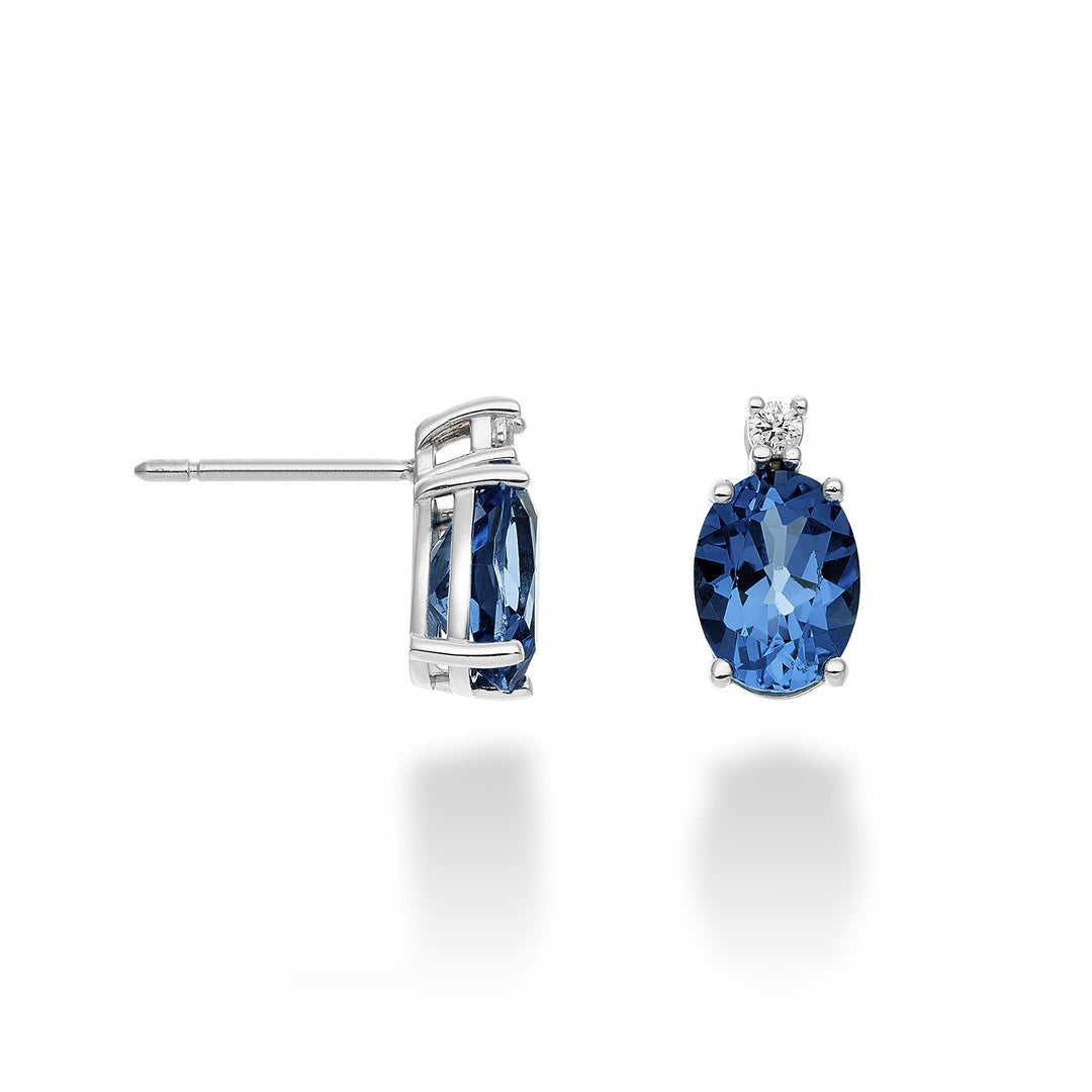 Nihama oder 18 Karat ovaler Londoner Blautopas 8x6 ct.2,80 Durchm. 0,05 ct NO5025O4TPBL