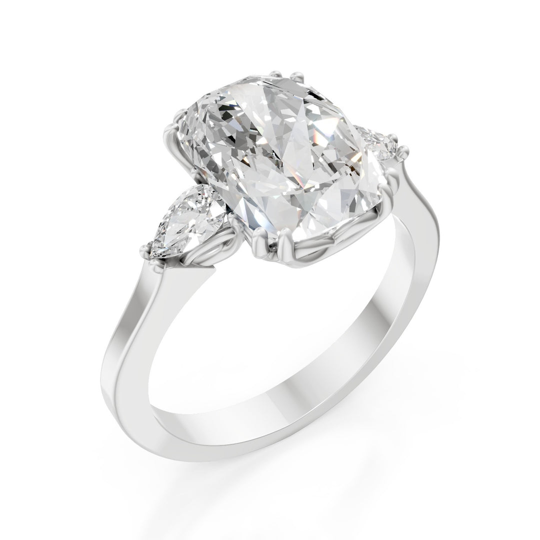 X-Diamond an 18kt lab g.d. total ct. 3.34- cent. ct. 3.03 cushion - side drops ct. 0.31 LXDAPU089O4CSBI334
