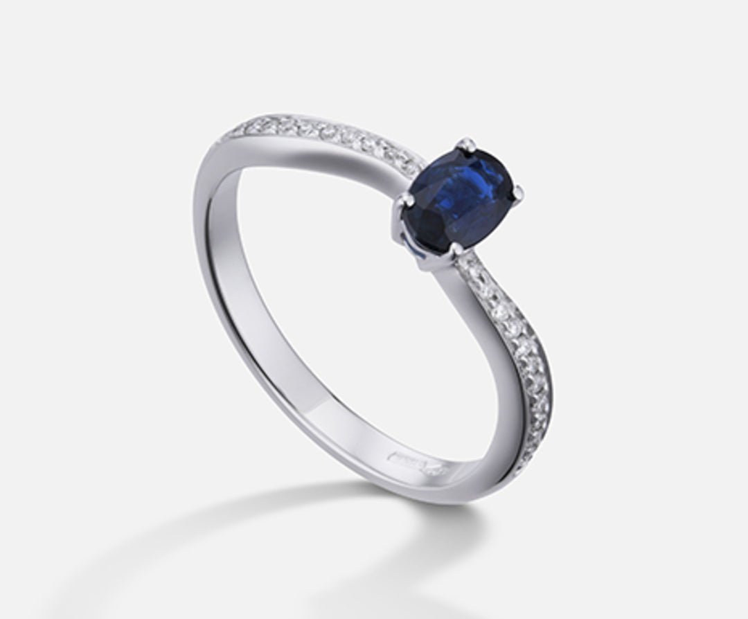 Mikiko ein 18k Saphir n. oval 6x4 ct.0,62 Durchm. 0,10 ct MA5108O4ZFN062