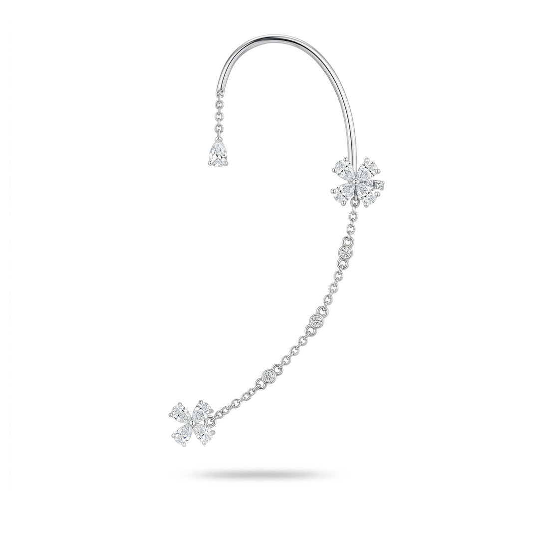 Golay Ear Cuff-Ohrring mit Blumen und linker Kette OEC874DBSX