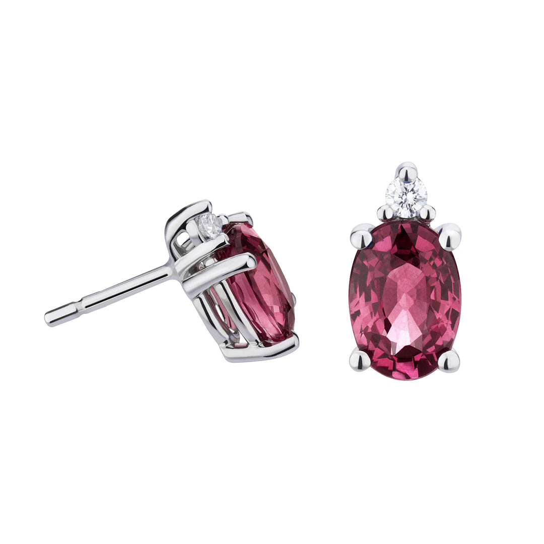 Golay oval ruby earrings 7x5 and diamonds OCL092DIRU2-26042110243