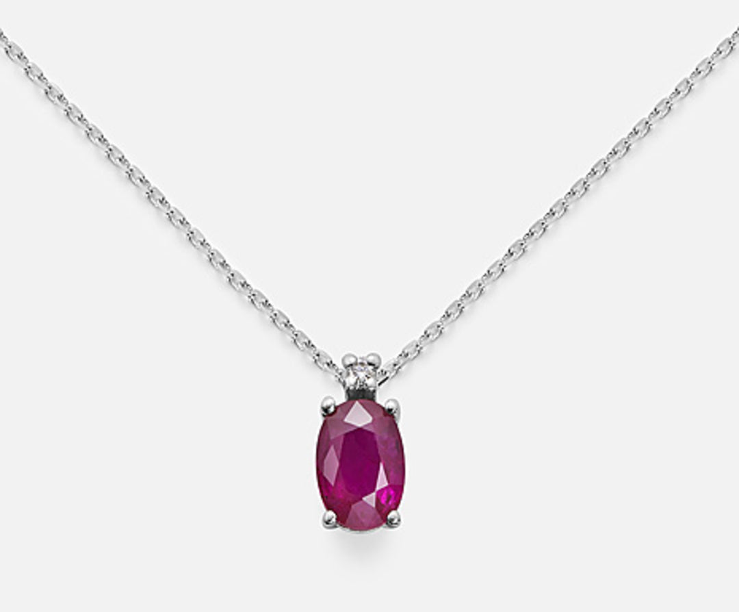 Nihama cl 9k oval ruby ​​6x4 ct.0,40 diam. ct.0,01 ND5034R4RBC