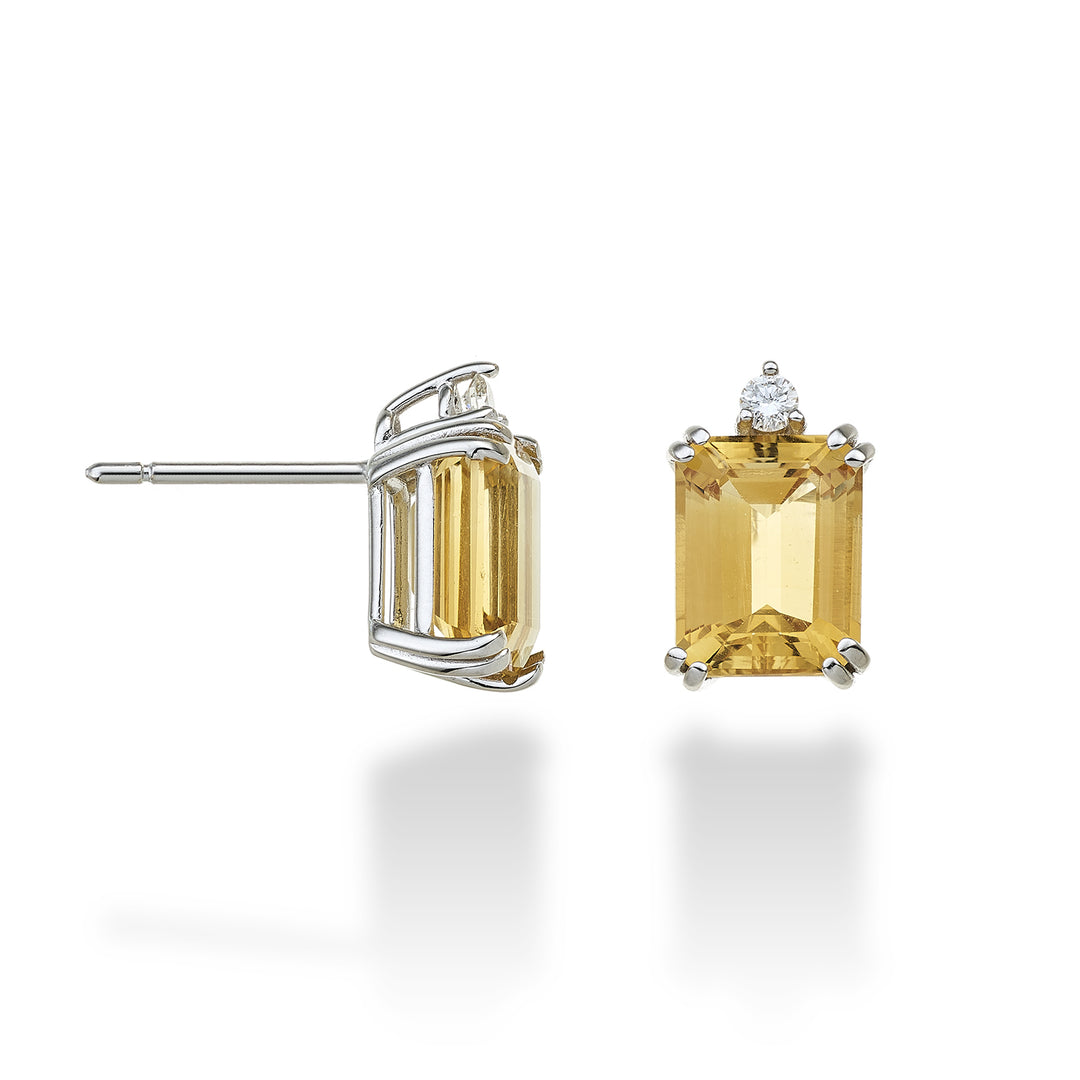 Nihama oder 18k achteckiger Citrin 7x9 ct.4,00 Durchm. ct.0,08 NOCL090DICITR4O4
