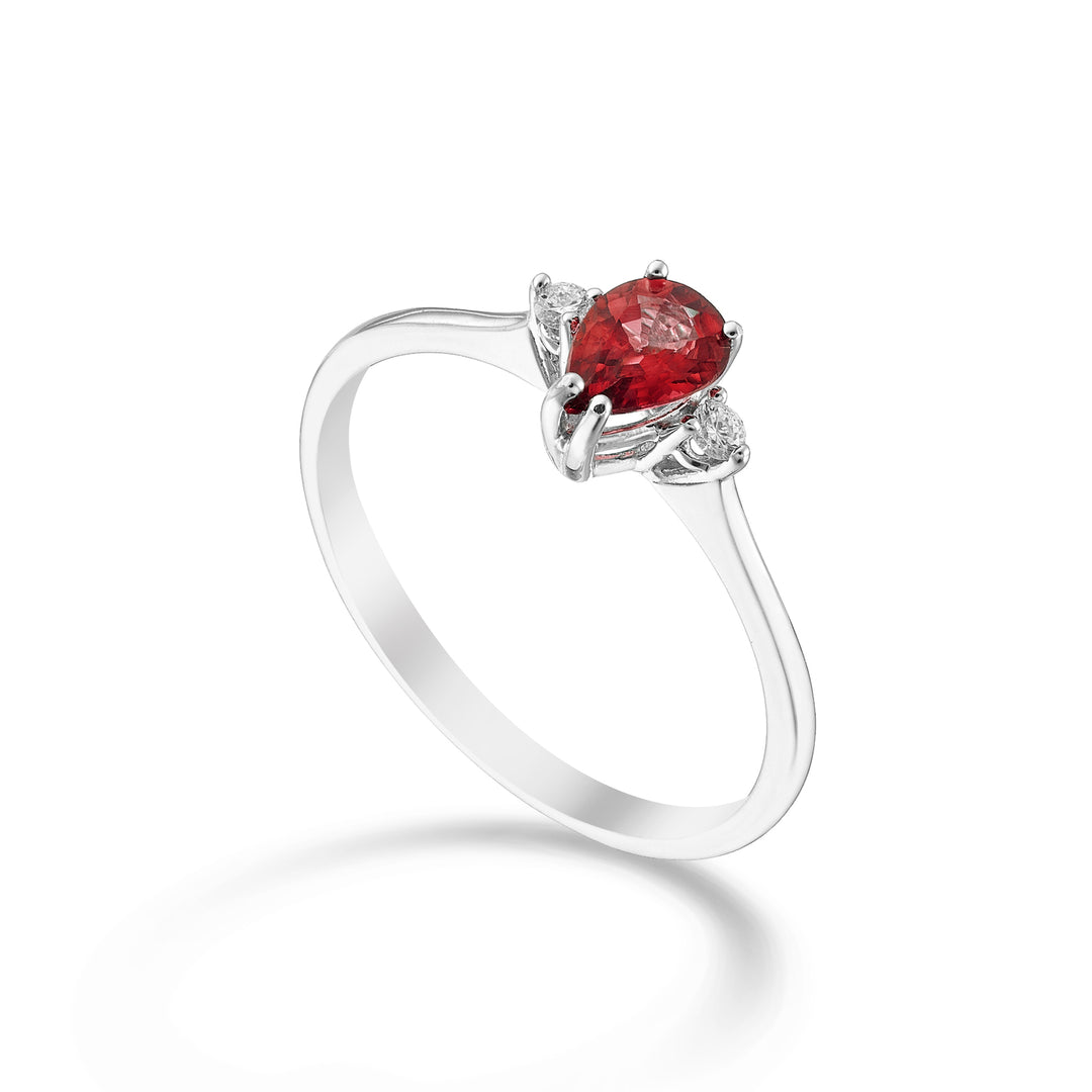 Nihama an 18k ruby ​​n. 6x4 drop and side diamonds NA5217O4RBN042
