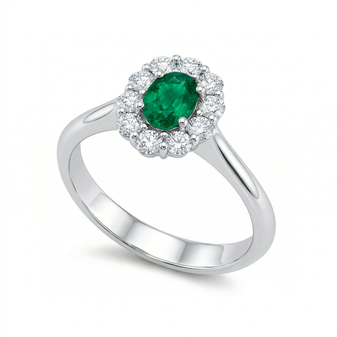 Golay 6x4 oval emerald ring and diamonds ACL042DISM-23072110020