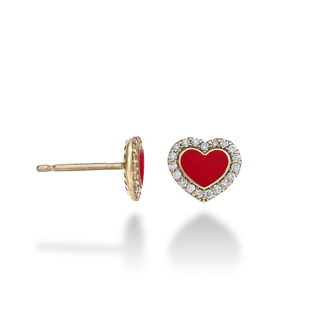 Nihama of 9k ct.0.20 klein hart rood emaille NO5057R3BR020