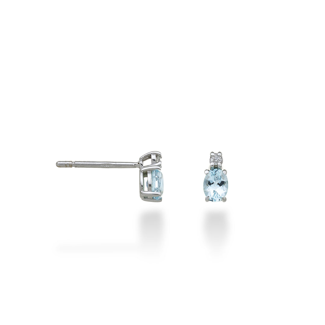 Mikiko oder 9k ovaler Aquamarin 4x3 ct.0,28 Durchm. 0,02 ct MO5162R4AM