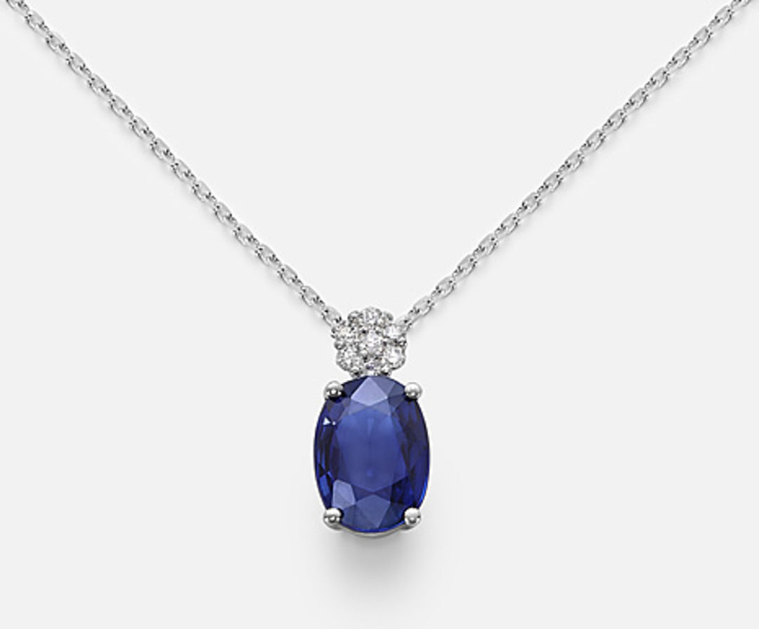 Mikiko cl 18k Saphir n. oval 7x5 ct.1,05 Durchm. 0,05 ct MD5025O4ZFN105
