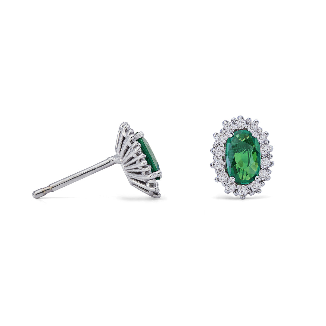 Mikiko oder 18k ovaler Smaragd 6x4 ct.0,60 Durchm. ct.0,26 MO5068O4BE