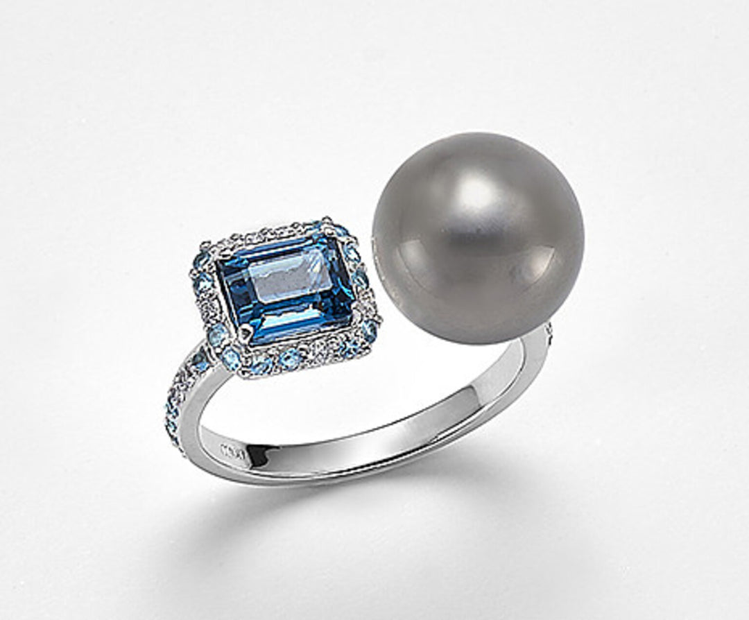 Mikiko een 18k sspb 10/11 ct.0,10 diam, blauwe topaas en Londense topaas MA0771O4SANE100