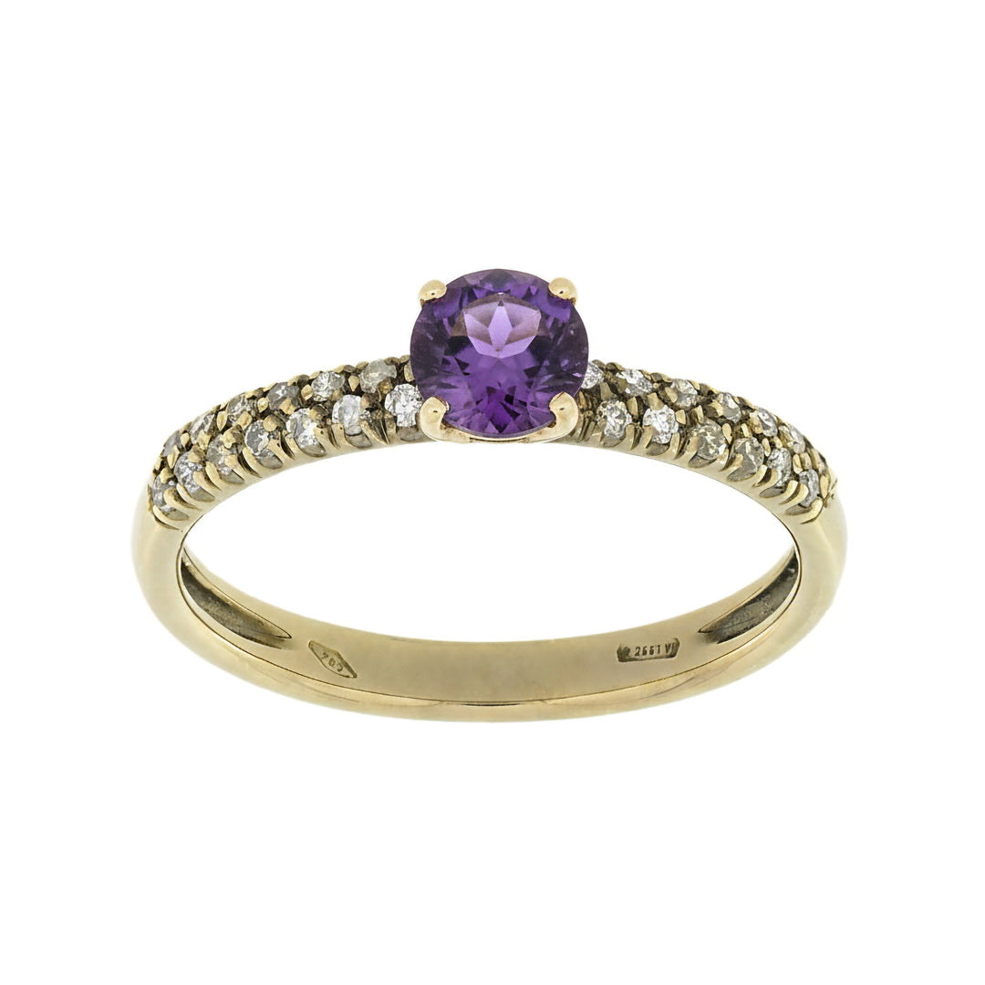 Golay-Solitärring mit Amethyst und braunem Zentralstück AFP1170BWAME-21333110052