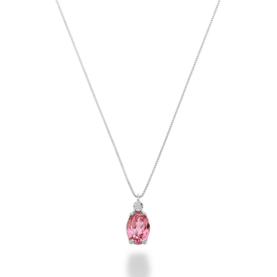 Mikiko cl 18k ovaler rosa Saphir 7x5 mit Diamant MD5186O4ZFRP