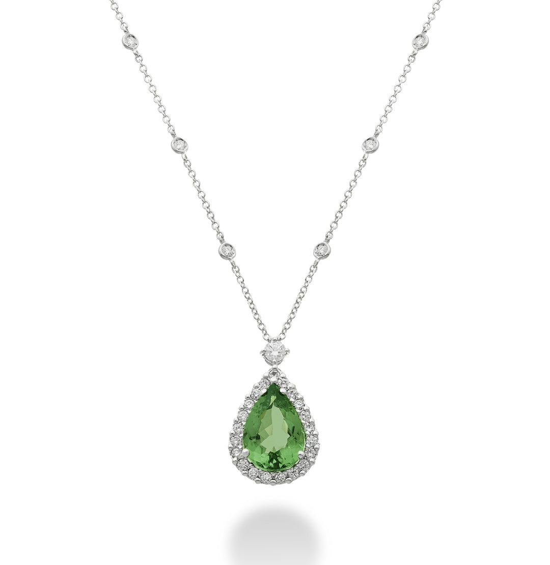 Golay groene toermalijn ketting druppel 11x7 en lijncontour GCLC476DTO117-24208110025