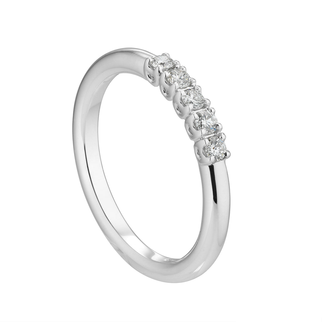 Linearer Riviera-Ring von Golay, 5 Steine, Gesamtct. 0,20 ABE1066-54-21194110045