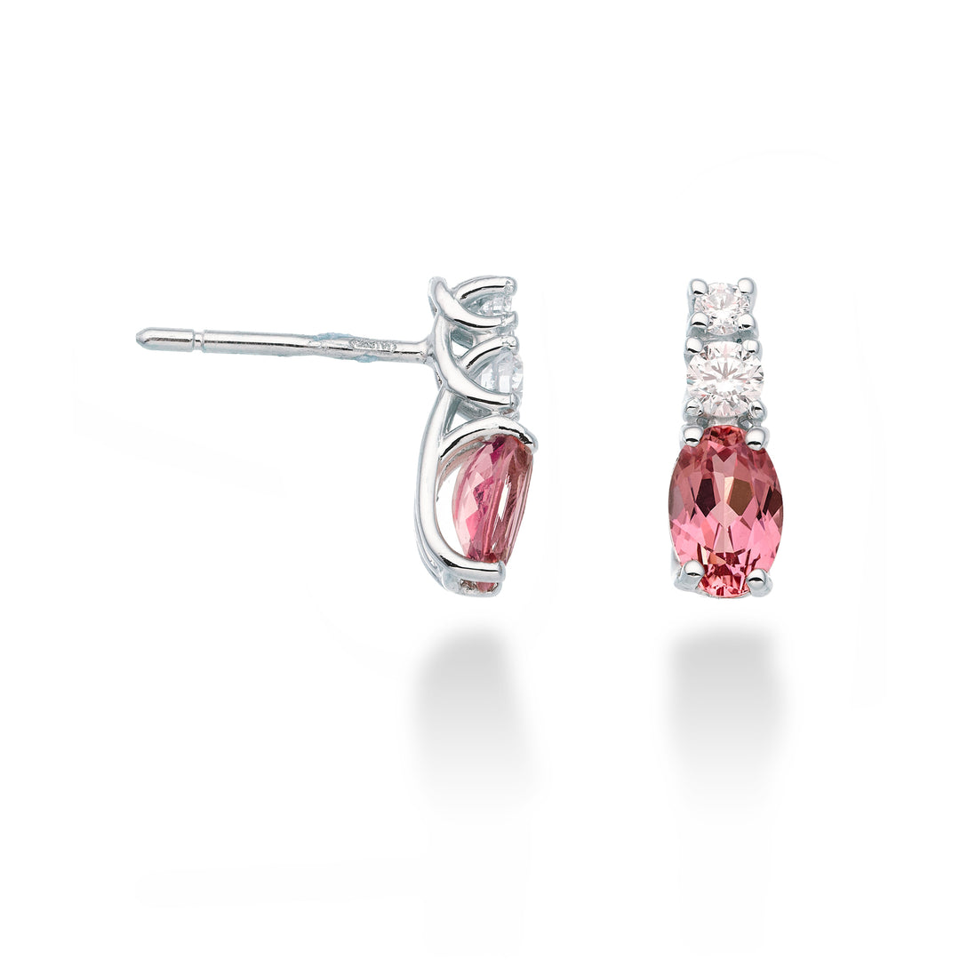 Nihama or 18k oval pink sapphire 6x4 ct.1.20 dia ct.0.20 NO5035O4ZFRP