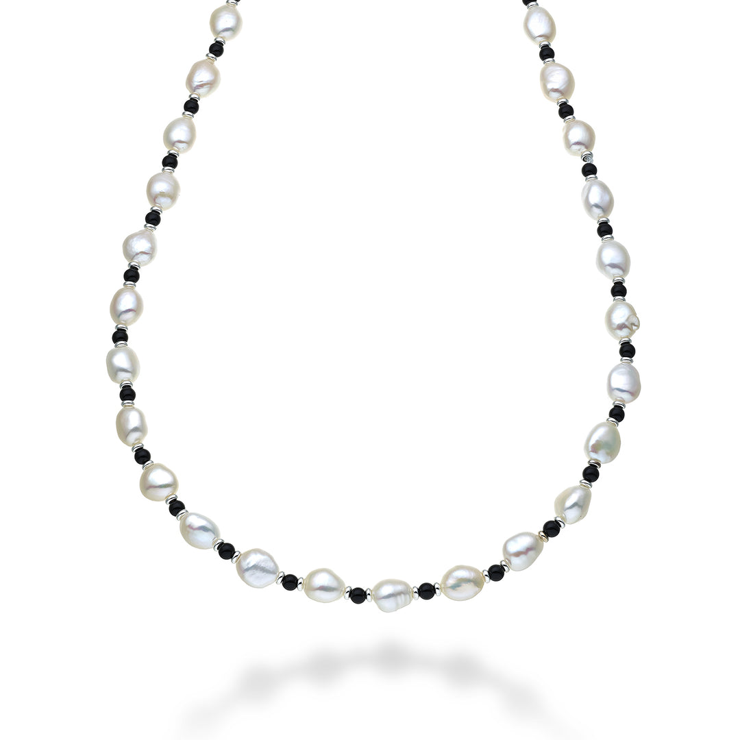Nihama cl ag925 fw bar 9/10 zwart onyx agglomeraat 4mm 45 cm NC7132A4ONICE