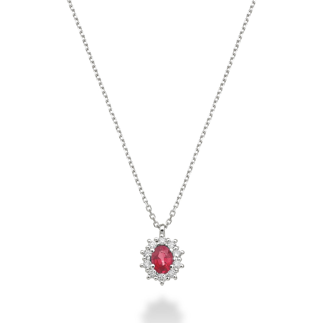 Nihama cl 18k ruby ​​n. oval 4x3 ct.0.20 diam. 0.08 ct ND5125O4RBN