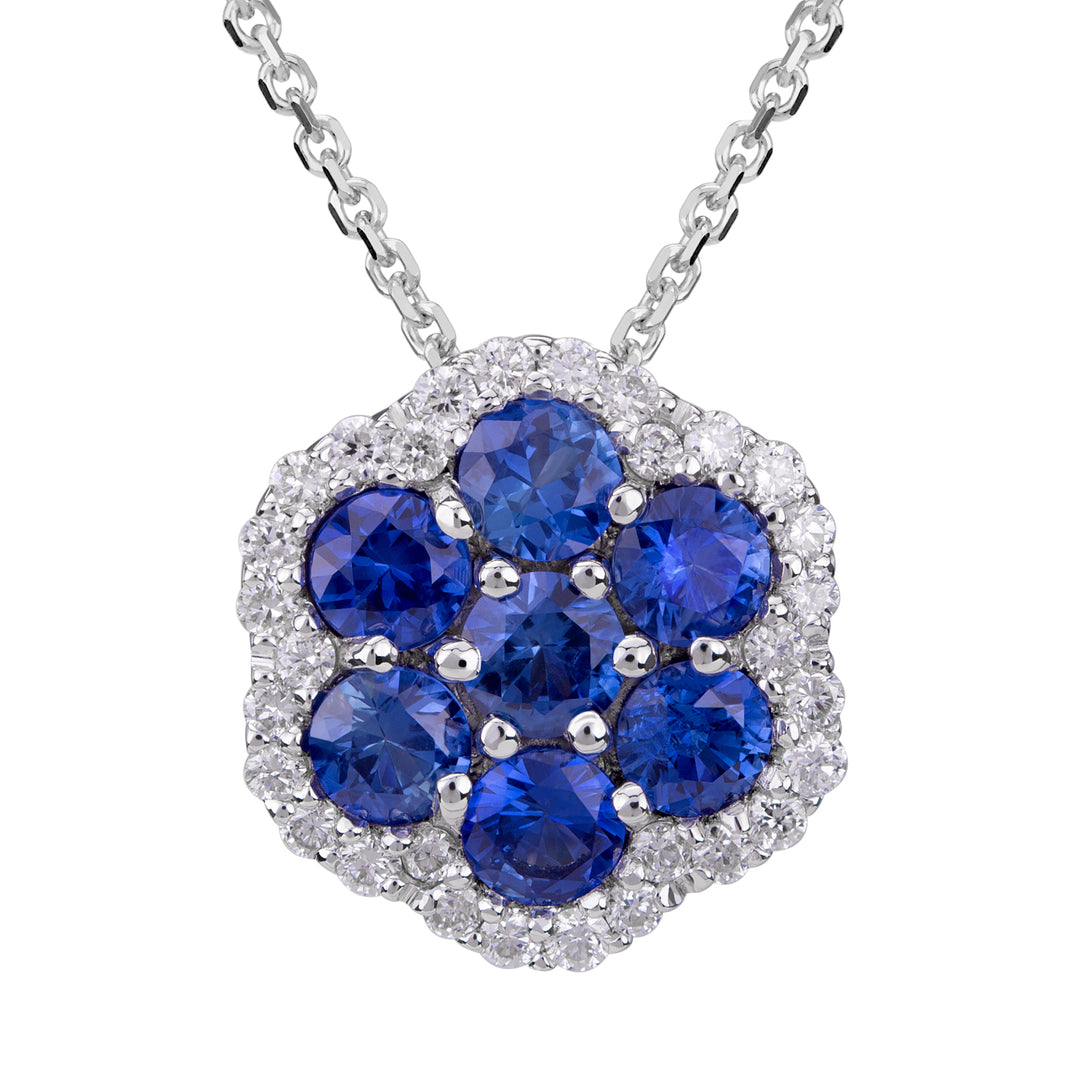 Golay halsketting met saffieren en witte diamanten PPV007DIZB-18075110034