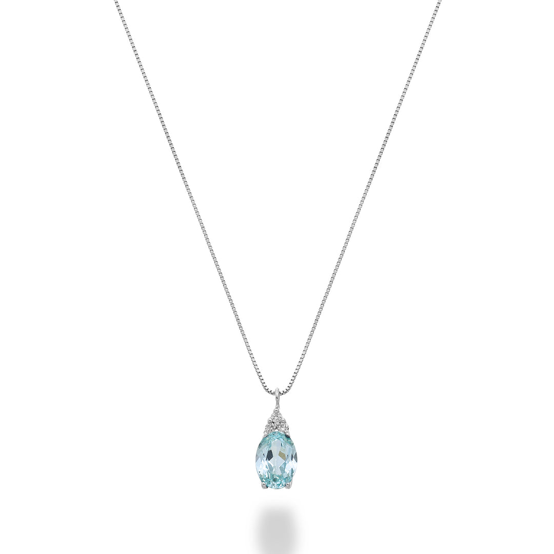 Mikiko cl 18k oval paraiba tourmaline 6x4 with three diamonds MD5188O4PAR