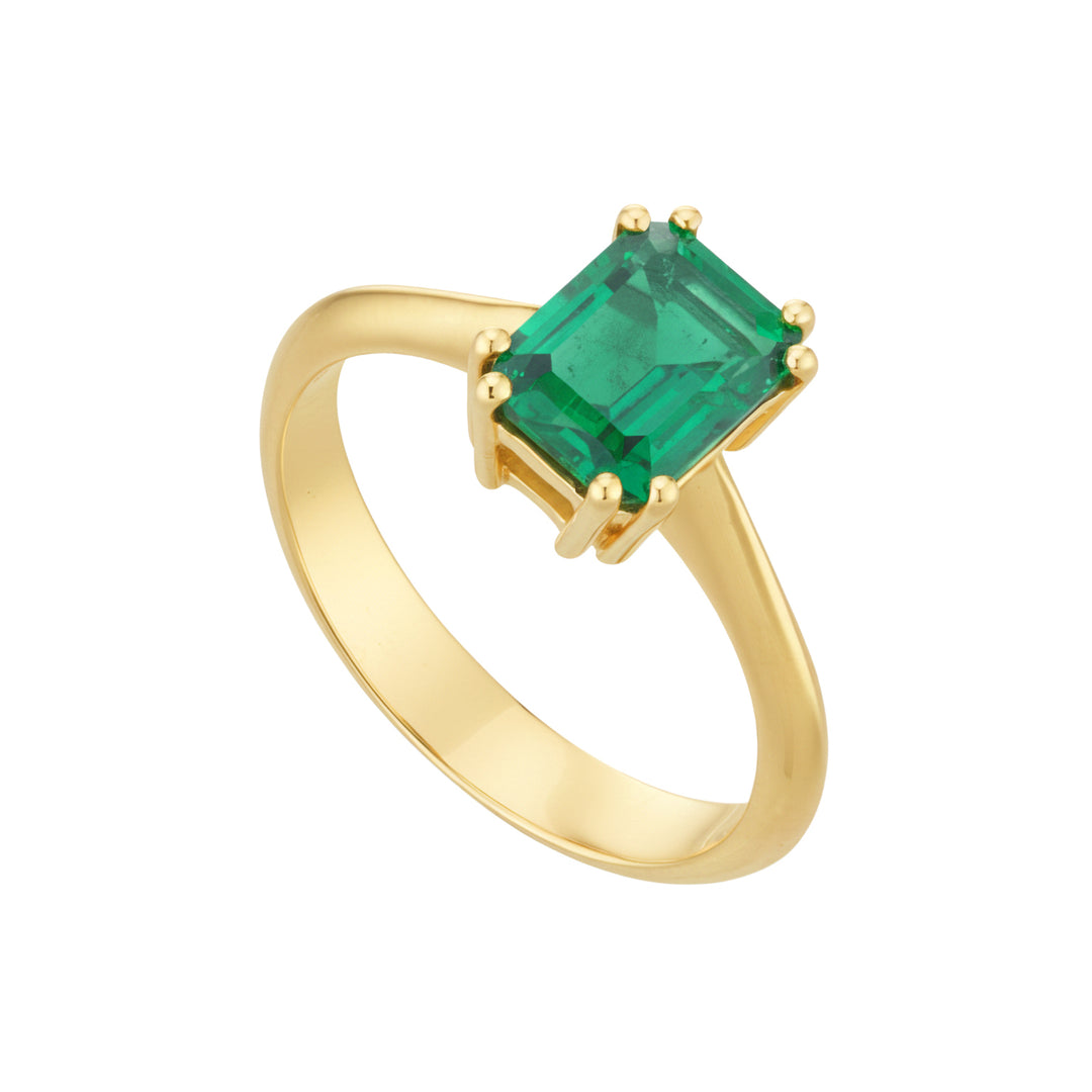 X-Diamond, ein 18-karätiger Smaragd im Labor, achteckig, 6 x 8 ct. 1,50 ca. nur zentrale Doppelkrallen Größe 20 LXDACL059SME68O1-20
