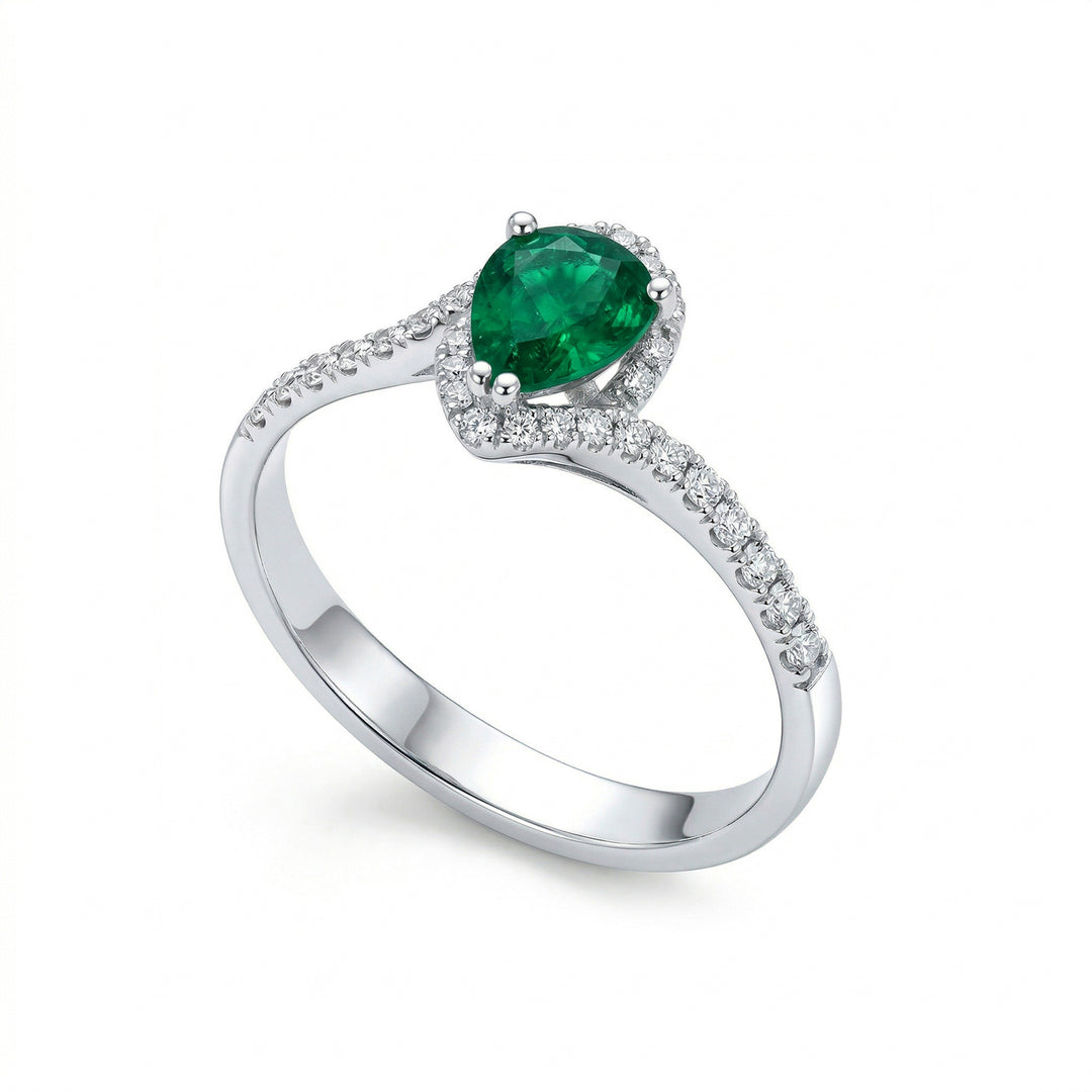 Golay emerald ring drop 7x5 with contour ACLC028WDISM-17019110007