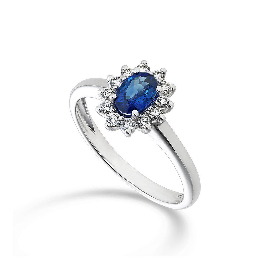 Mikiko ein 18k Saphir n. oval 6x4 ct.0,62 Durchm. 0,23 ct MA5093O4ZFN062